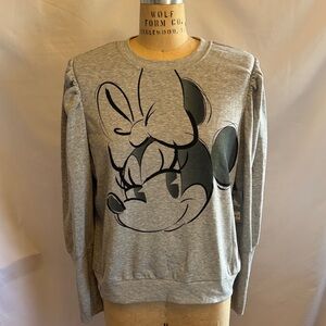 Sold Out Disneyland Park Gray Crewneck Sweater with Minnie Character Print